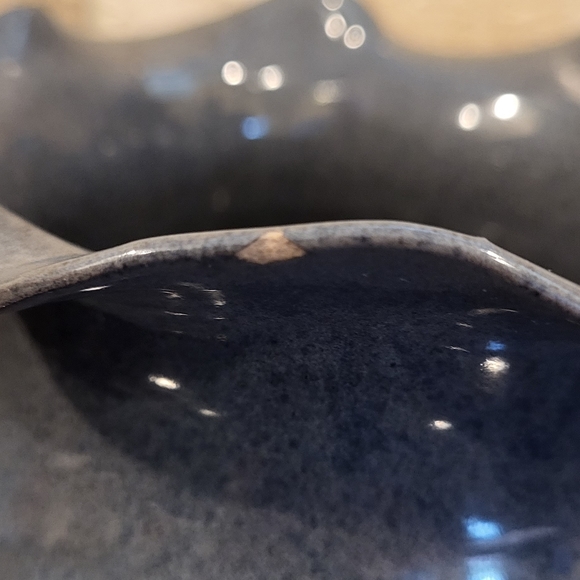 Nell Cole Graves Signed Blue Pansy Bowl 1992 Seagrive, North Carolina Pottery - Picture 8 of 12